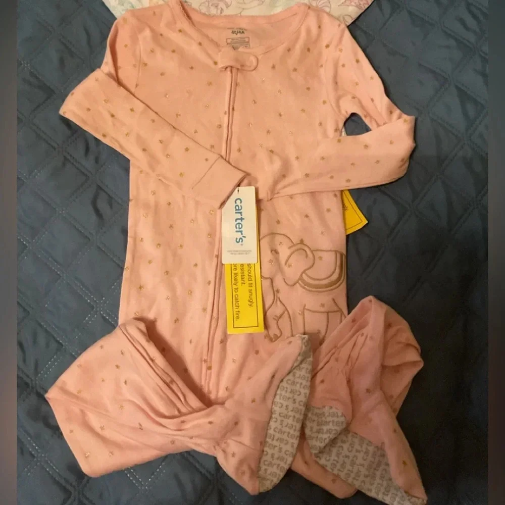 Carters | Toddler 1-Piece Elephant  100% Snug Fit Cotton Footie Pajamas Size 4T